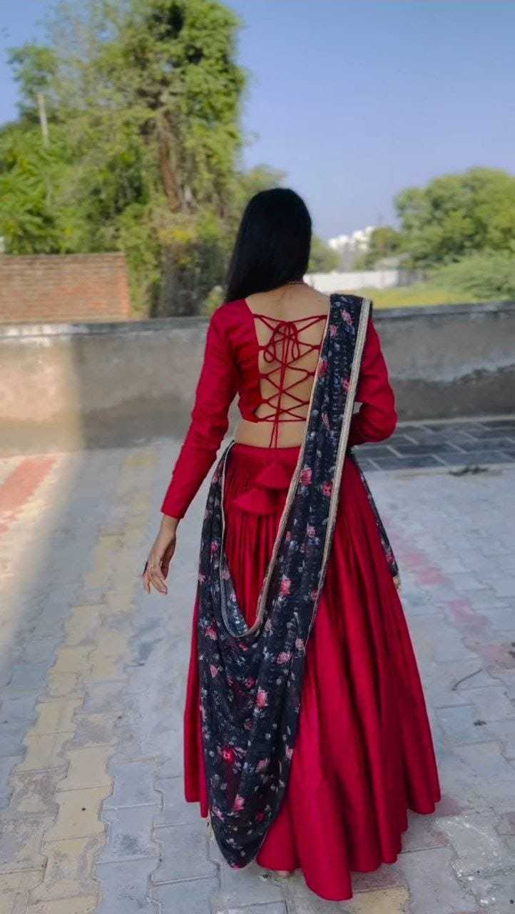 Ynf Satin RIN157 1070 Lehengas Plus Size Collections Wholesale Wedding Lehenga Satin Lehenga Red Lehenga Manufacturer