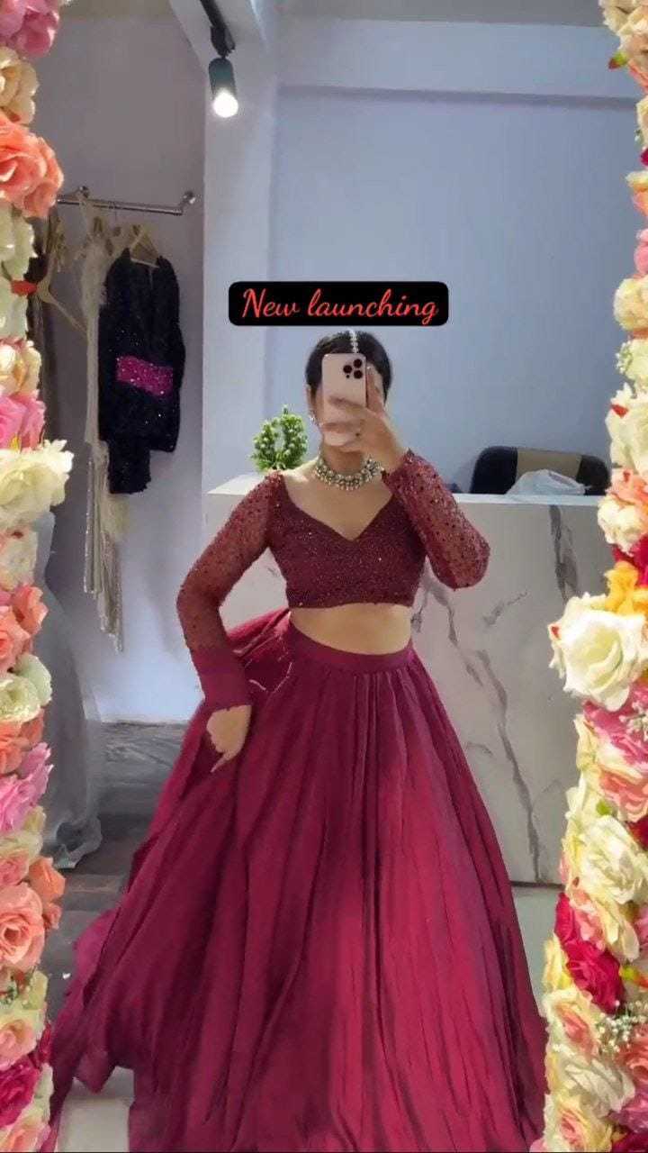 Ynf Satin RIN157 5260 Lehengas Plus Size Collections Wholesale Designer Lehenga Satin Lehenga Sequins Lehenga Manufacturer