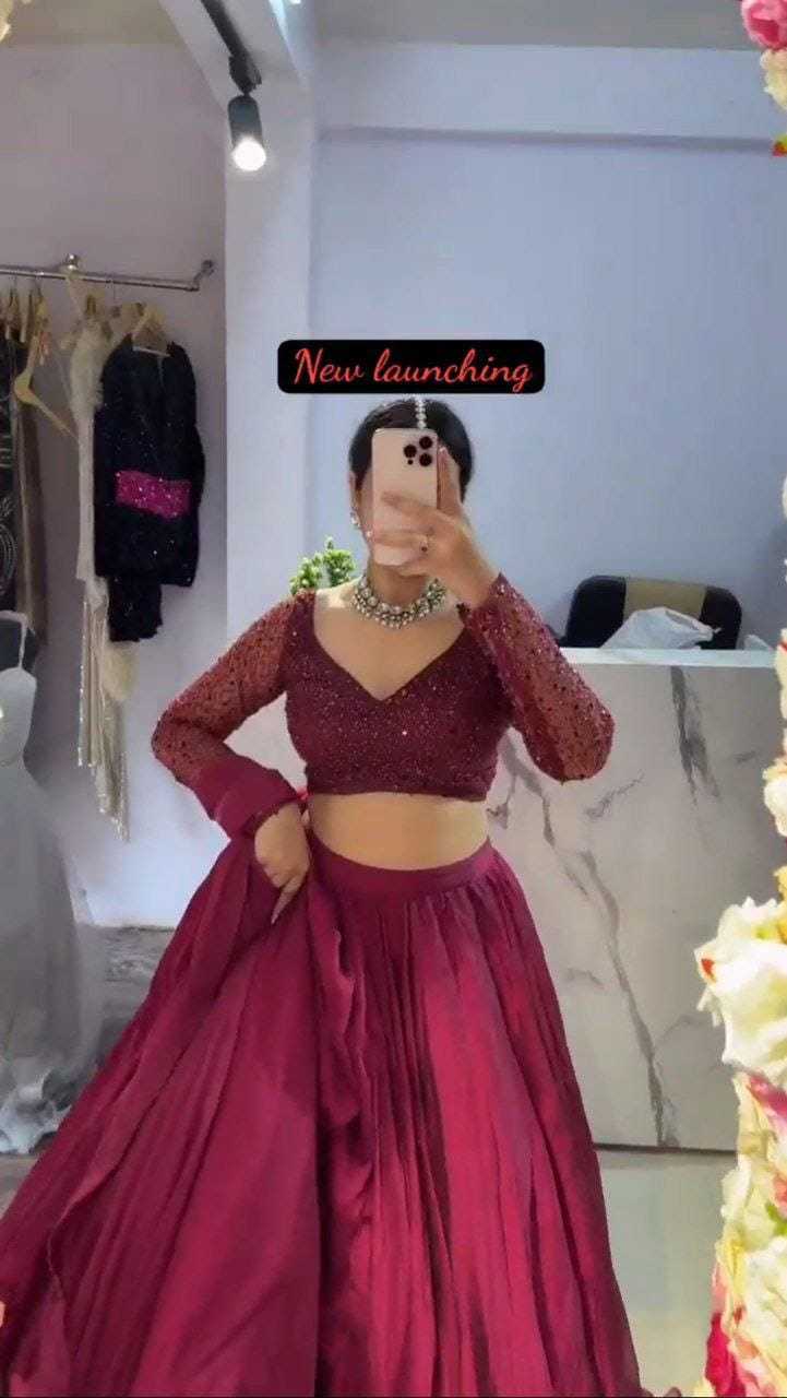 Ynf Satin RIN157 5260 Lehengas Plus Size Collections Wholesale Designer Lehenga Satin Lehenga Sequins Lehenga Manufacturer