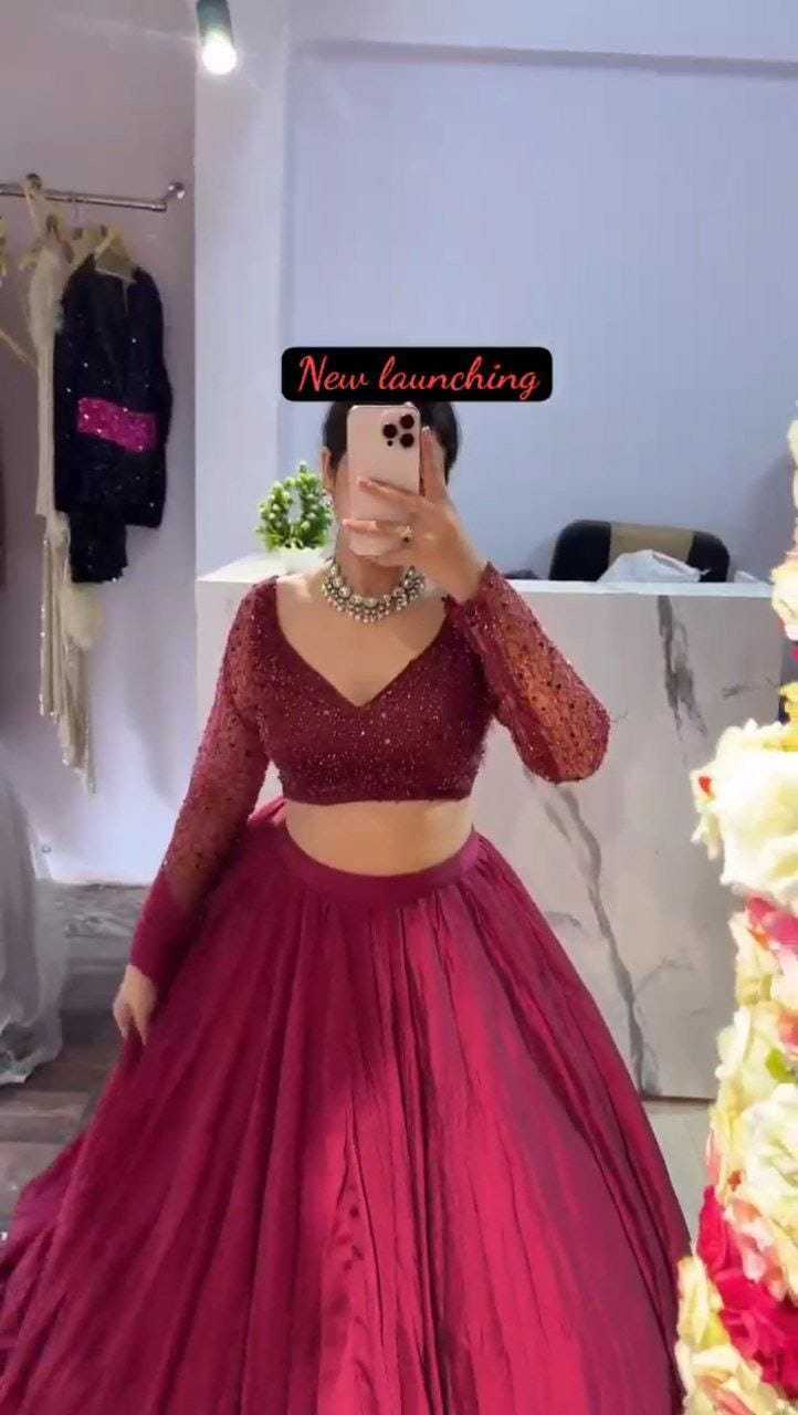 Ynf Satin RIN157 5260 Lehengas Plus Size Collections Wholesale Designer Lehenga Satin Lehenga Sequins Lehenga Manufacturer
