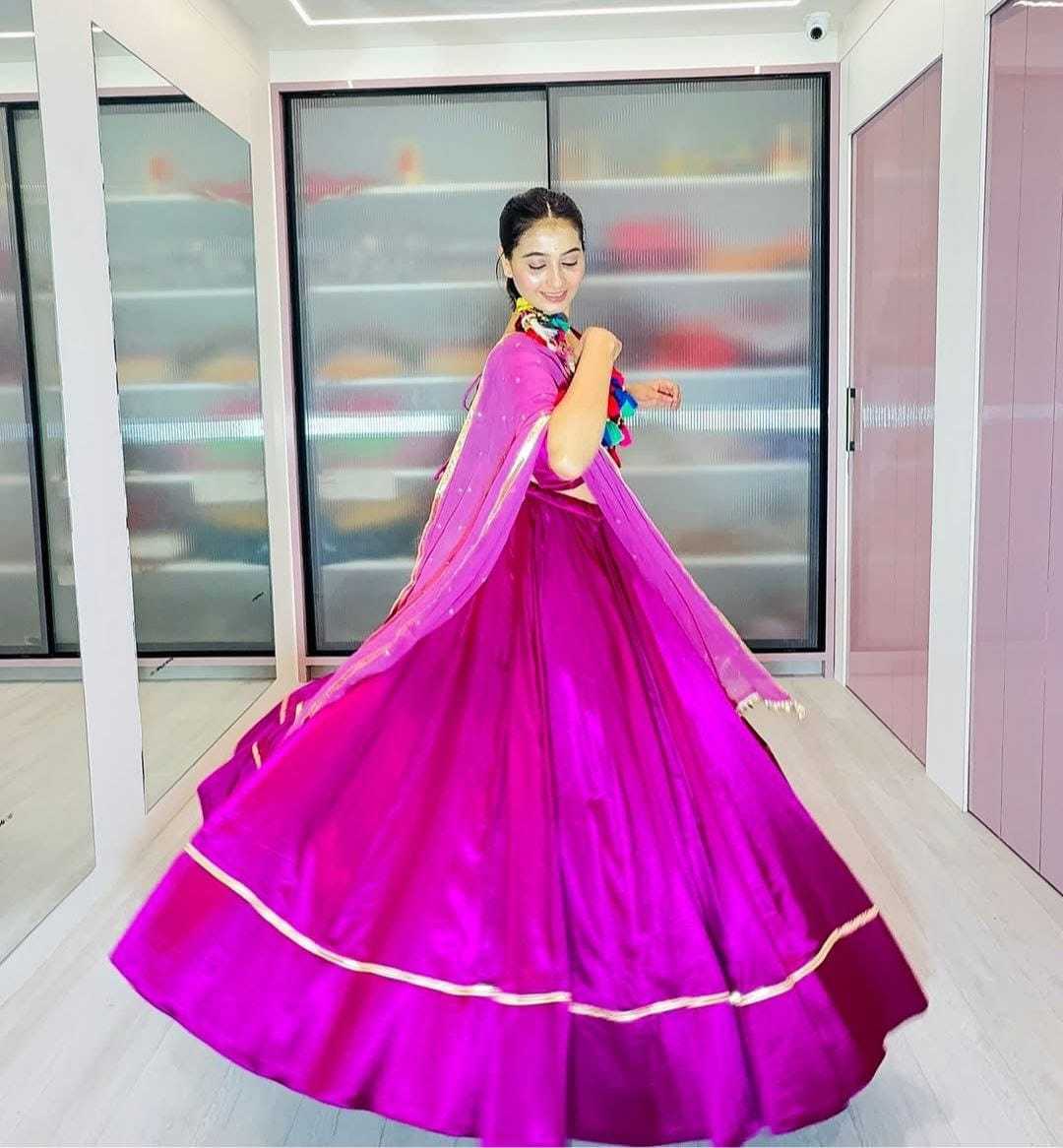 Ynf Satin RIN157 NAVRATRI NIGHTS-19 Lehengas Festive Collections Plus Size Collections Wholesale Satin Lehenga Purple Lehenga Navratri Chaniya Choli Manufacturer