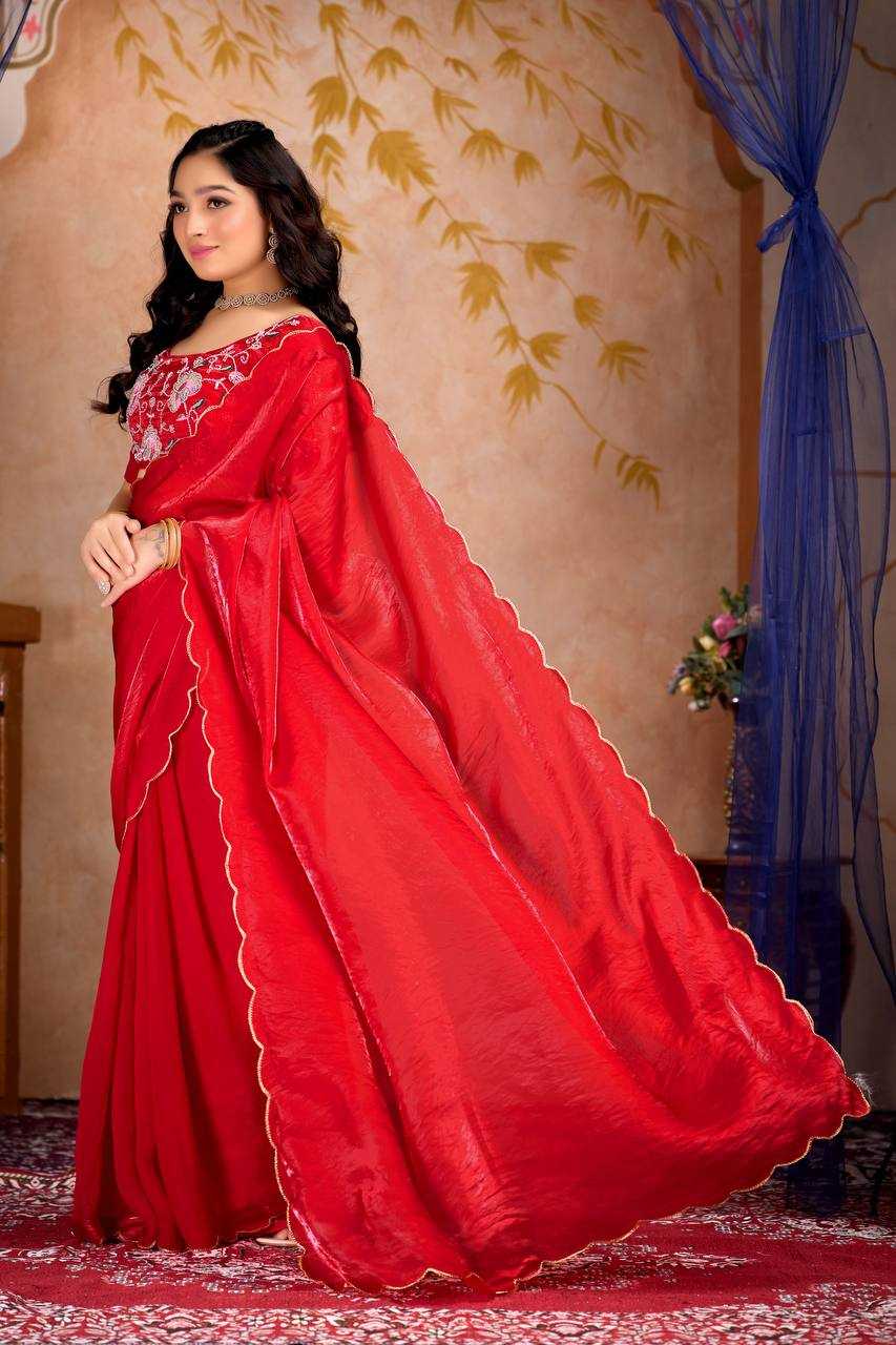 Ynf Satin RIN189 330 Sarees Wholesale Embroidered Sarees Cutwork Saree Satin Sarees Manufacturer