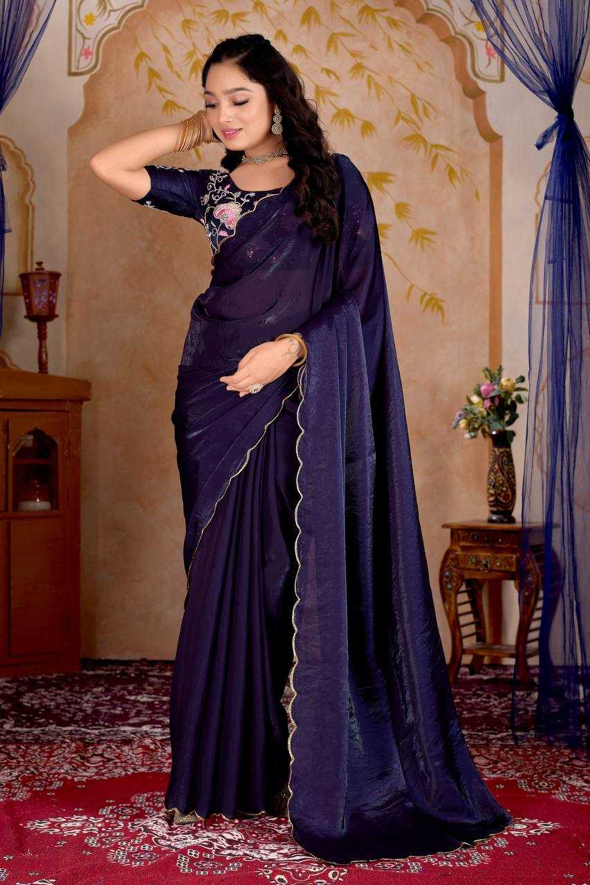Ynf Satin RIN189 330 Sarees Wholesale Embroidered Sarees Cutwork Saree Satin Sarees Manufacturer