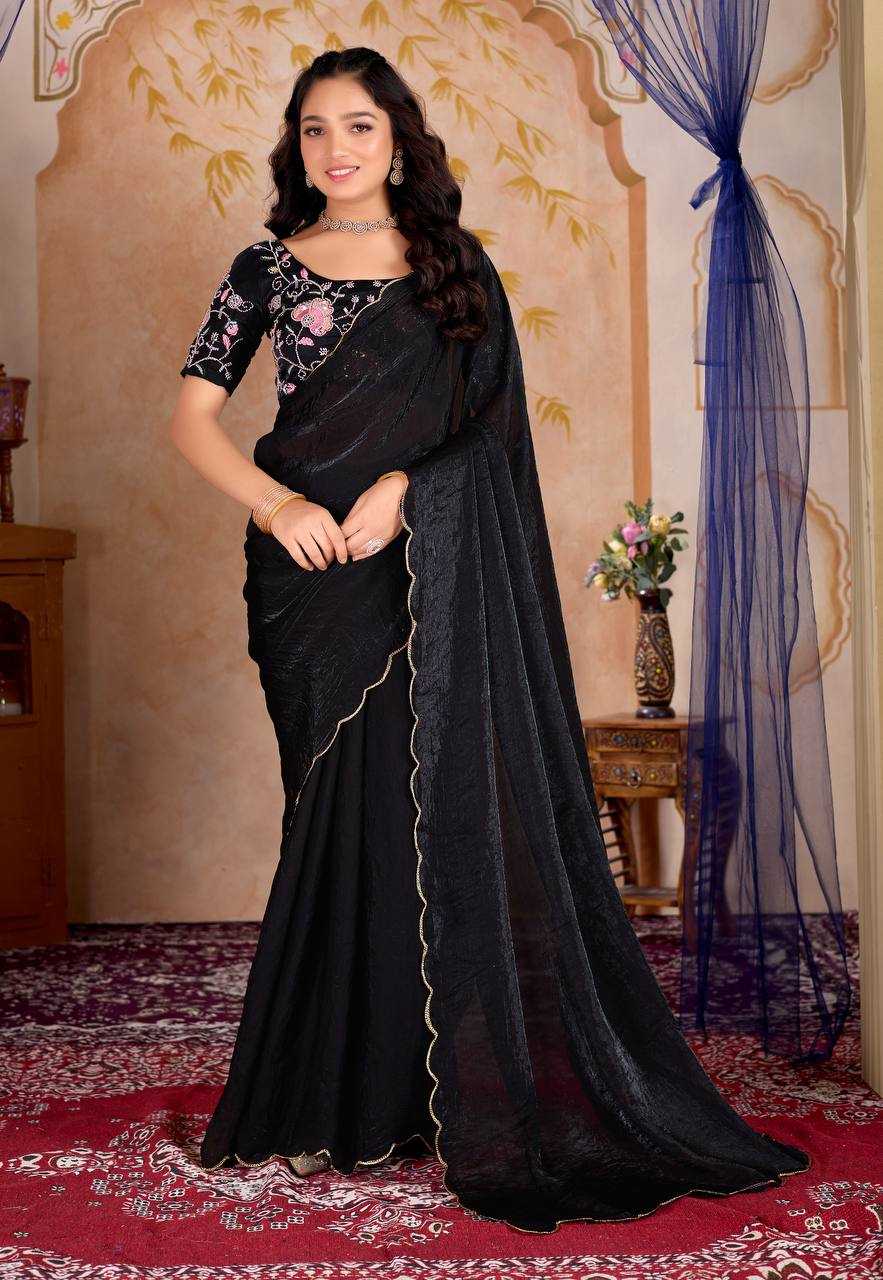Ynf Satin RIN189 330 Sarees Wholesale Embroidered Sarees Cutwork Saree Satin Sarees Manufacturer