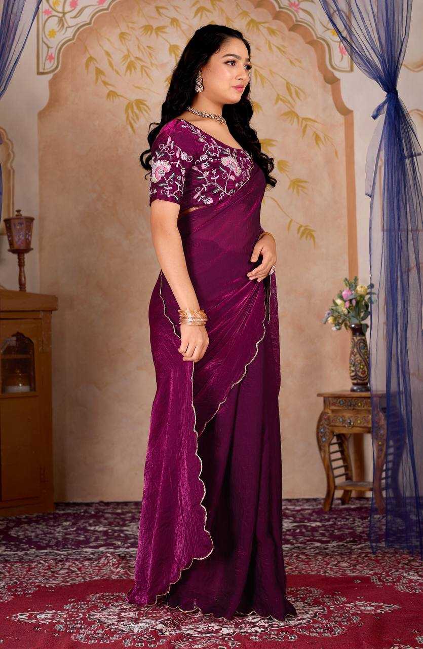 Ynf Satin RIN189 330 Sarees Wholesale Embroidered Sarees Cutwork Saree Satin Sarees Manufacturer