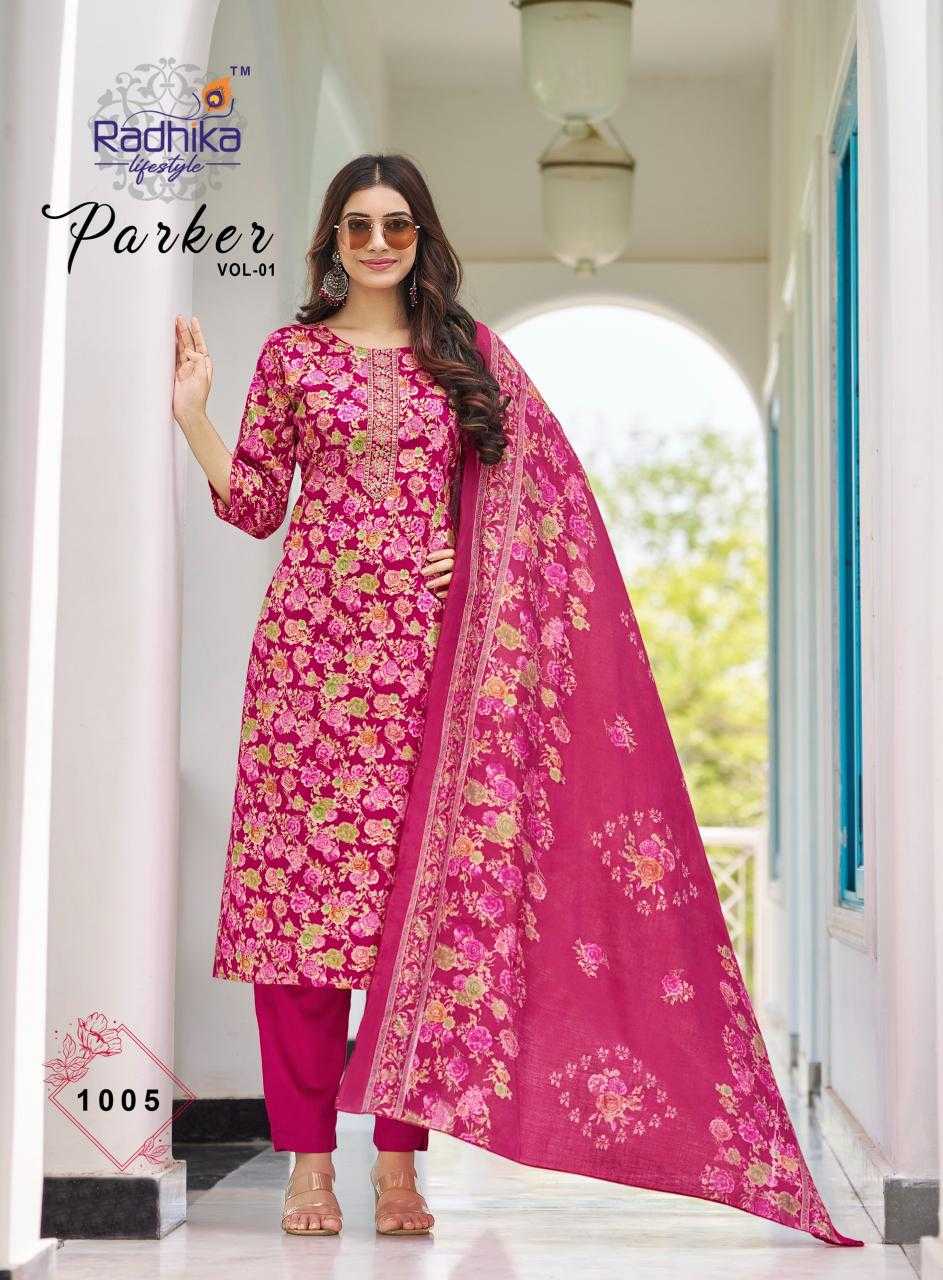 Ynf Satin RIN190 RADHIKA-PARKER VOL 1 Setwise Collections Wholesale Dresses & Suits Catalogs Manufacturer