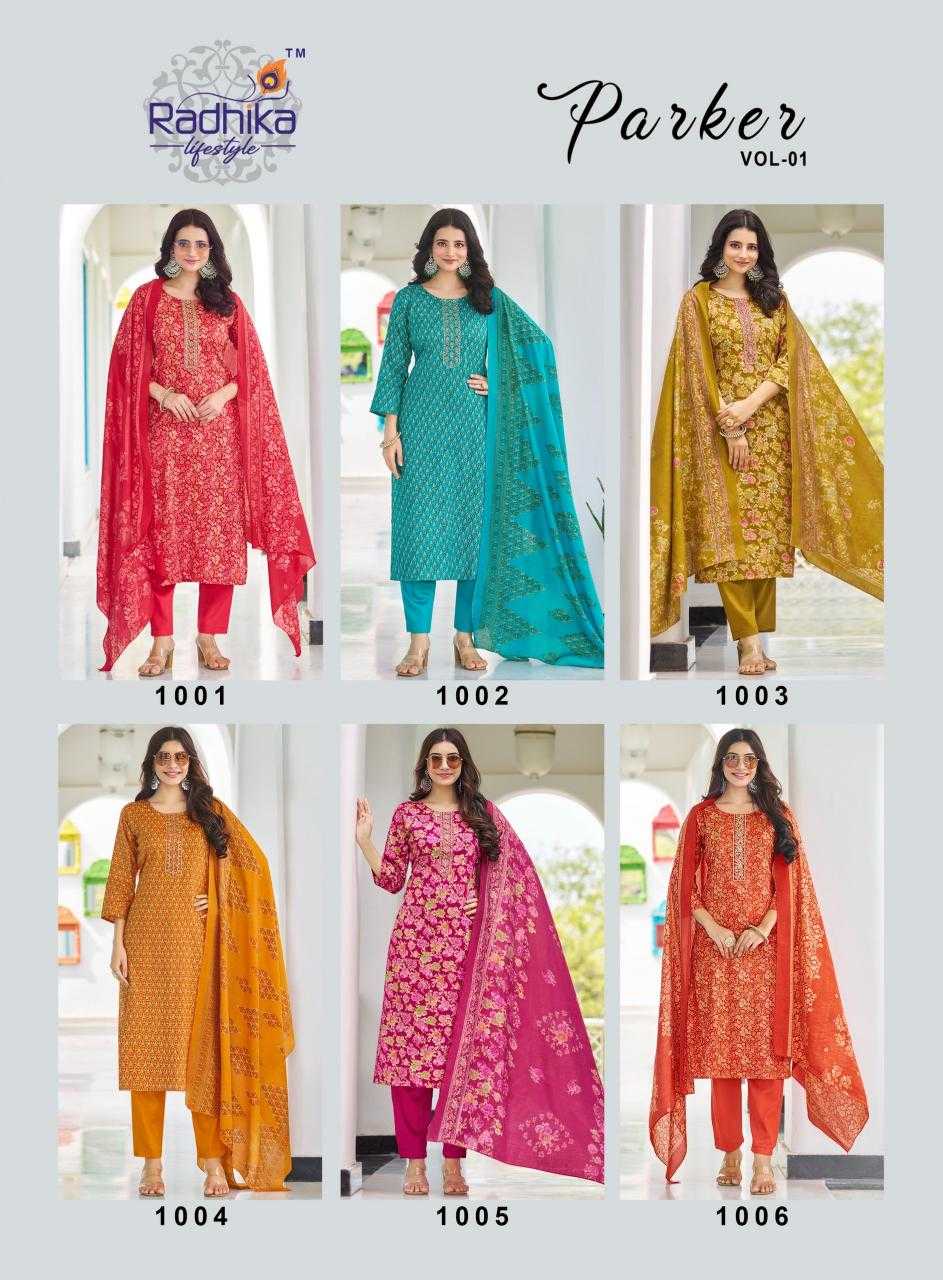 Ynf Satin RIN190 RADHIKA-PARKER VOL 1 Setwise Collections Wholesale Dresses & Suits Catalogs Manufacturer
