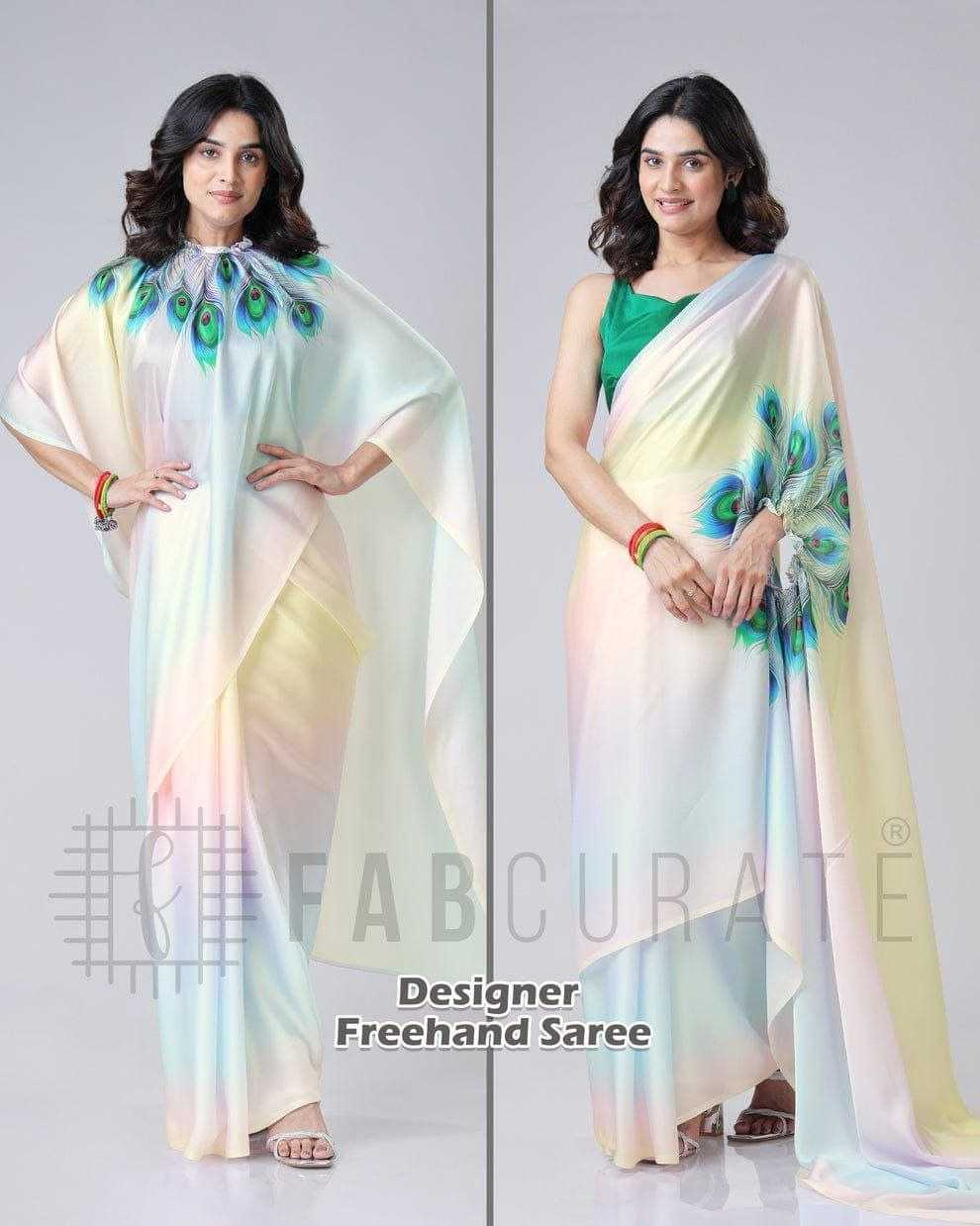 Ynf Satin RIN216 freehand saree Sarees Wedding Collections Festive Collections Wholesale Designer Sarees Ready To Wear Sarees Satin Sarees Manufacturer
