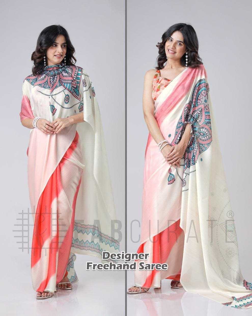 Ynf Satin RIN216 freehand saree Sarees Wedding Collections Festive Collections Wholesale Designer Sarees Ready To Wear Sarees Satin Sarees Manufacturer