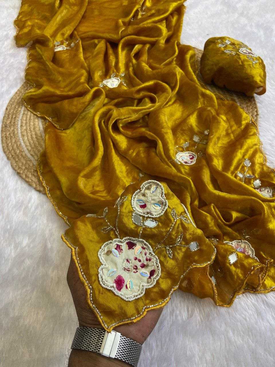 Ynf Satin RIN216 Neha Sarees Wedding Collections Festive Collections Wholesale Hand Work Sarees Satin Sarees Sarees With Blouse Manufacturer