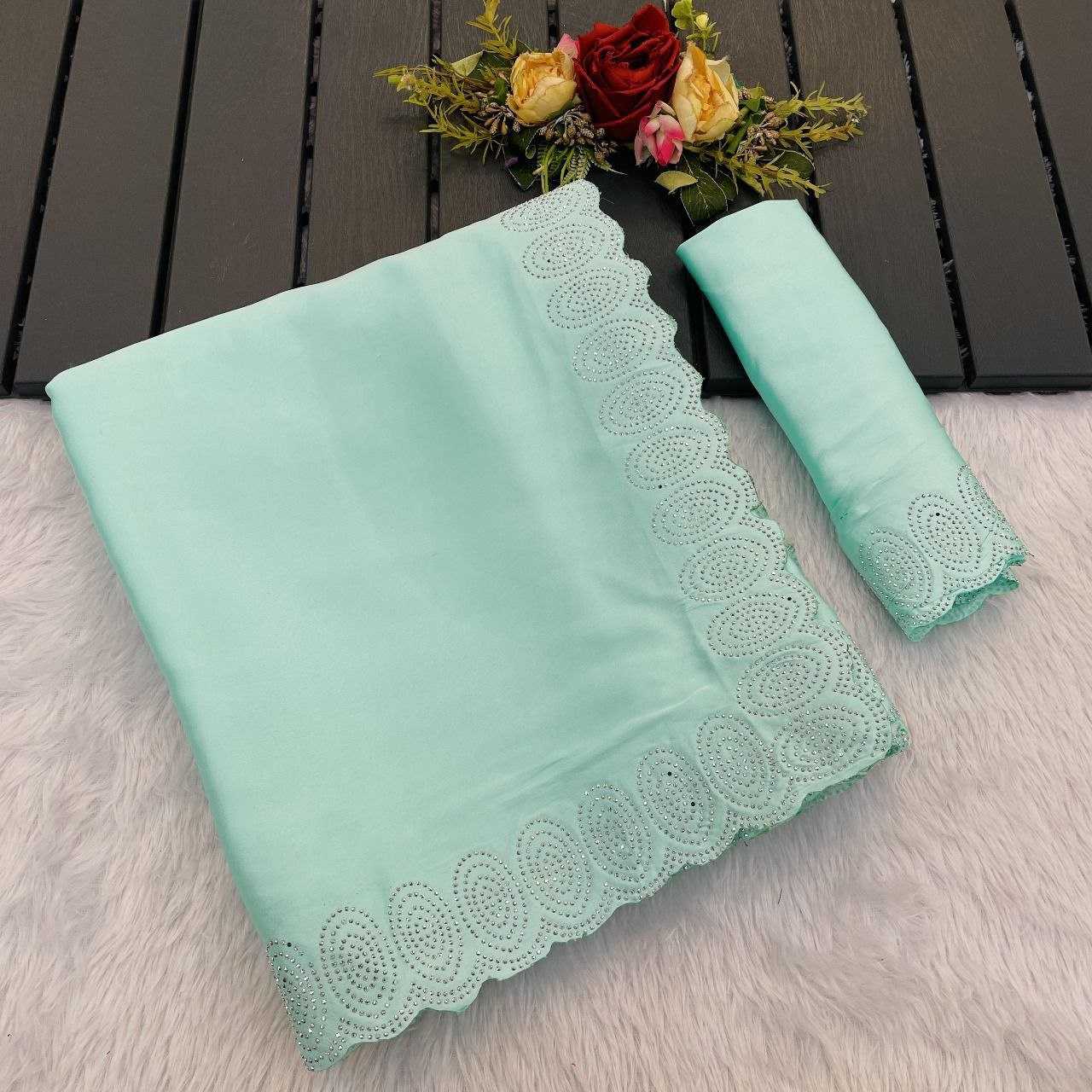 Ynf Satin RIN216 shrusti Sarees Wholesale Party Wear Sarees Fancy Sarees Lace Border Sarees Manufacturer