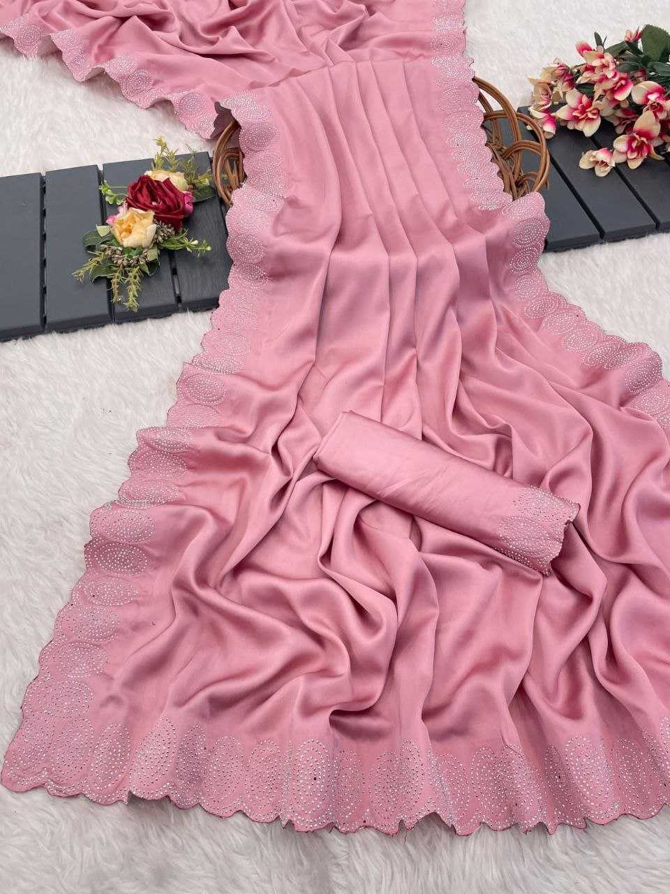 Ynf Satin RIN216 shrusti Sarees Wholesale Party Wear Sarees Fancy Sarees Lace Border Sarees Manufacturer