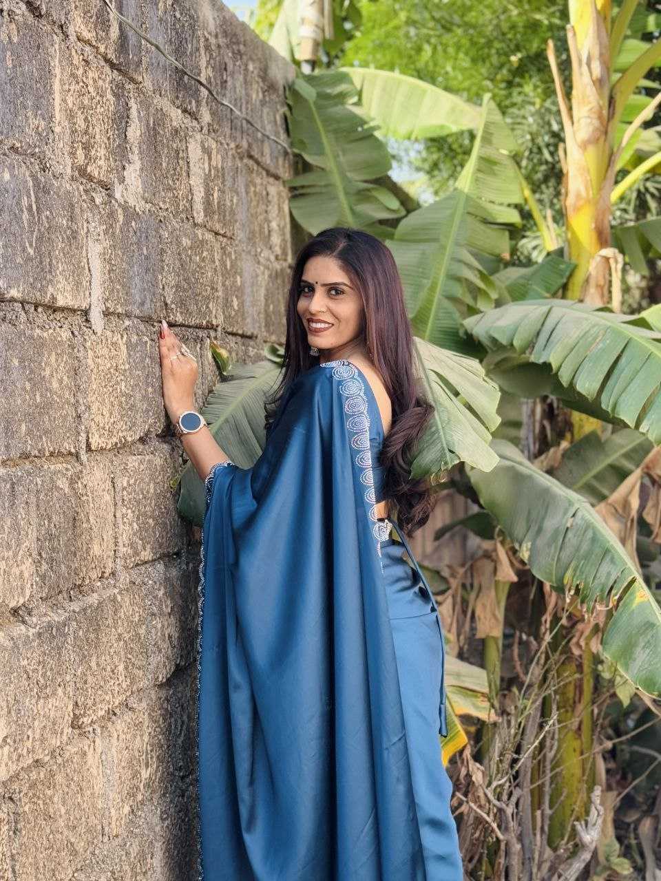 Ynf Satin RIN216 shrusti Sarees Wholesale Party Wear Sarees Fancy Sarees Lace Border Sarees Manufacturer