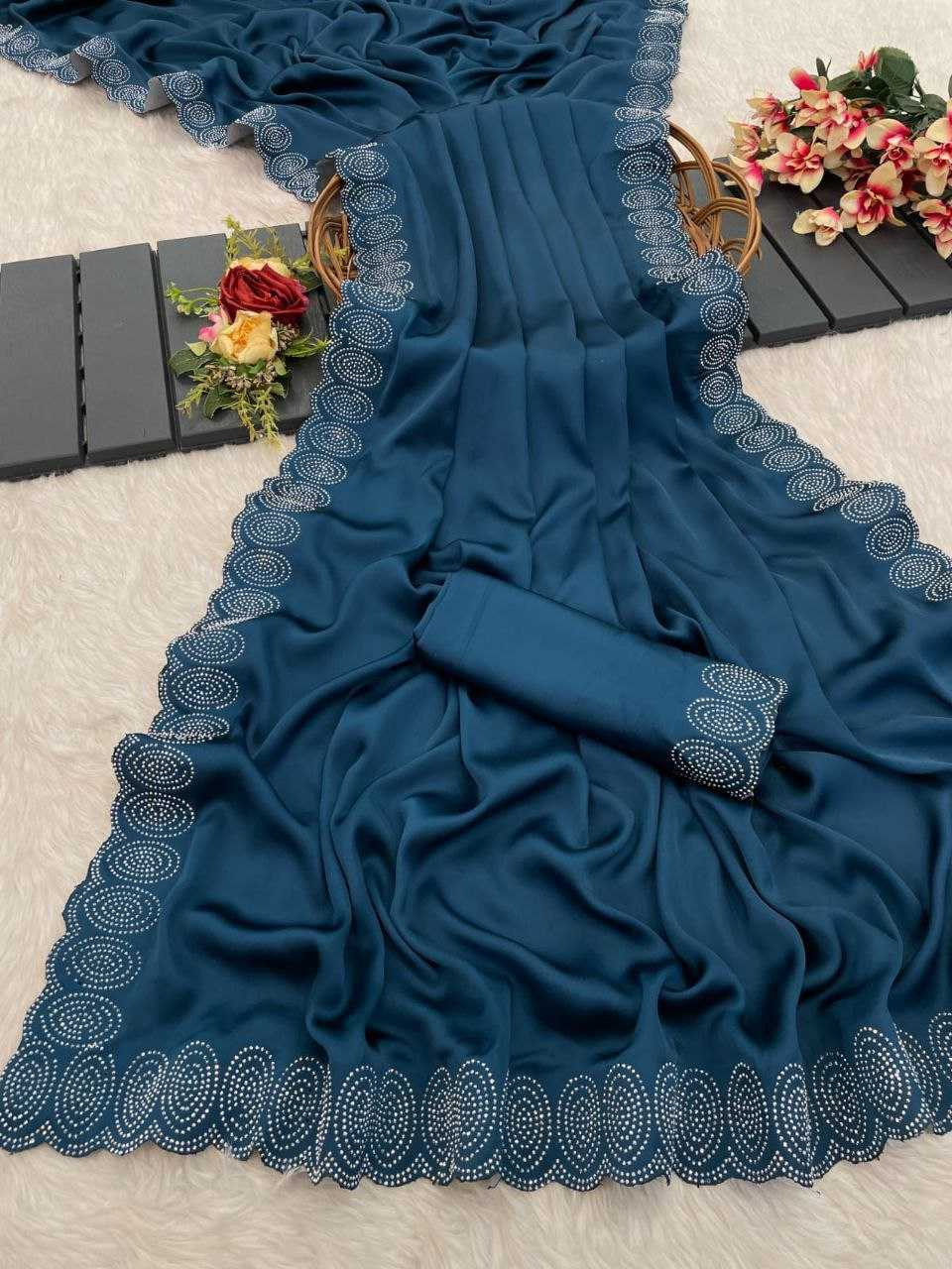 Ynf Satin RIN216 shrusti Sarees Wholesale Party Wear Sarees Fancy Sarees Lace Border Sarees Manufacturer