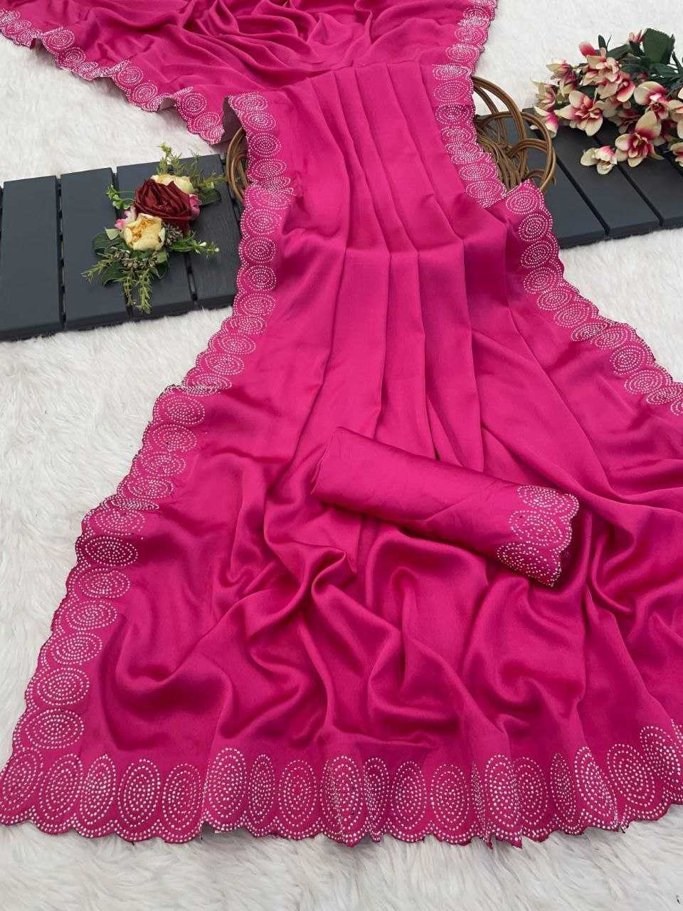 Ynf Satin RIN216 shrusti Sarees Wholesale Party Wear Sarees Fancy Sarees Lace Border Sarees Manufacturer