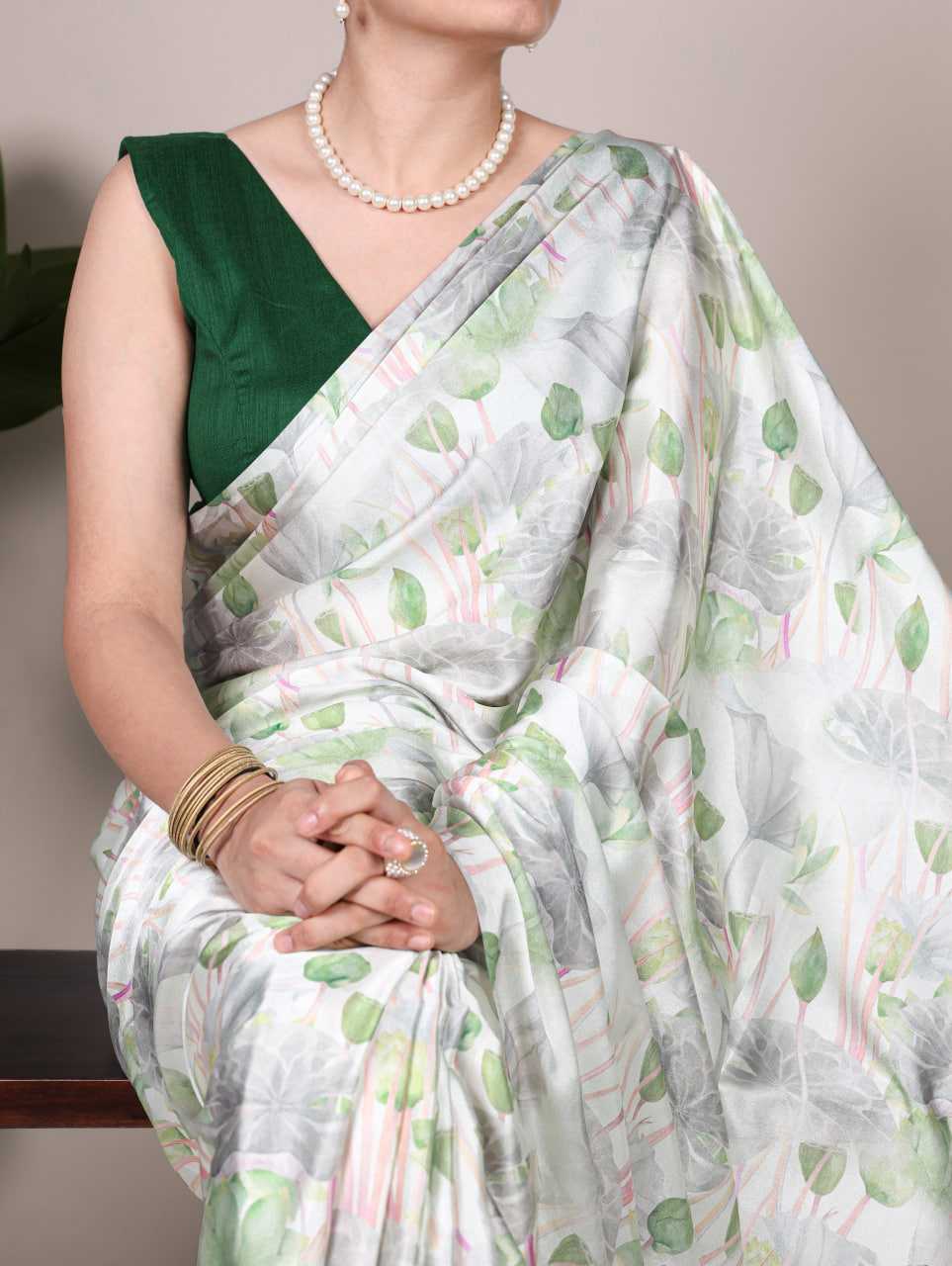 Ynf Satin Silk KESH134 7003 Sarees Wedding Collections Festive Collections Wholesale Printed Sarees Floral Sarees Satin Sarees Manufacturer