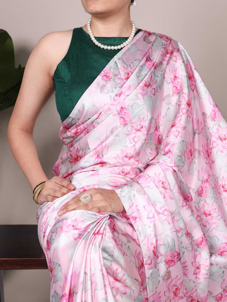 Ynf Satin Silk KESH134 7003 Sarees Wedding Collections Festive Collections Wholesale Printed Sarees Floral Sarees Satin Sarees Manufacturer