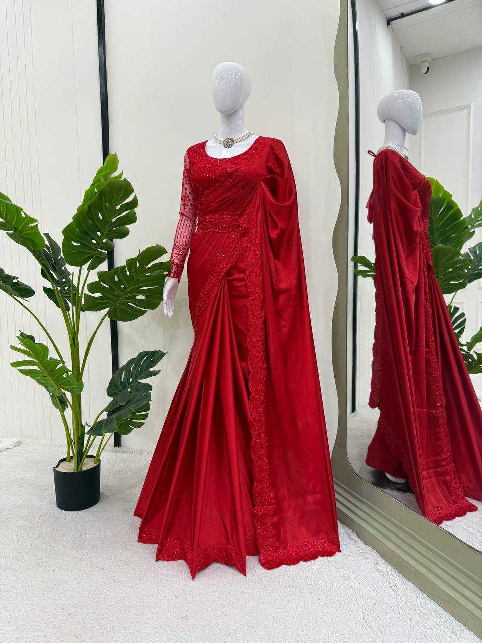 Ynf Satin Silk RIN133 435 Sarees Wholesale Designer Sarees Fancy Sarees Satin Sarees Manufacturer