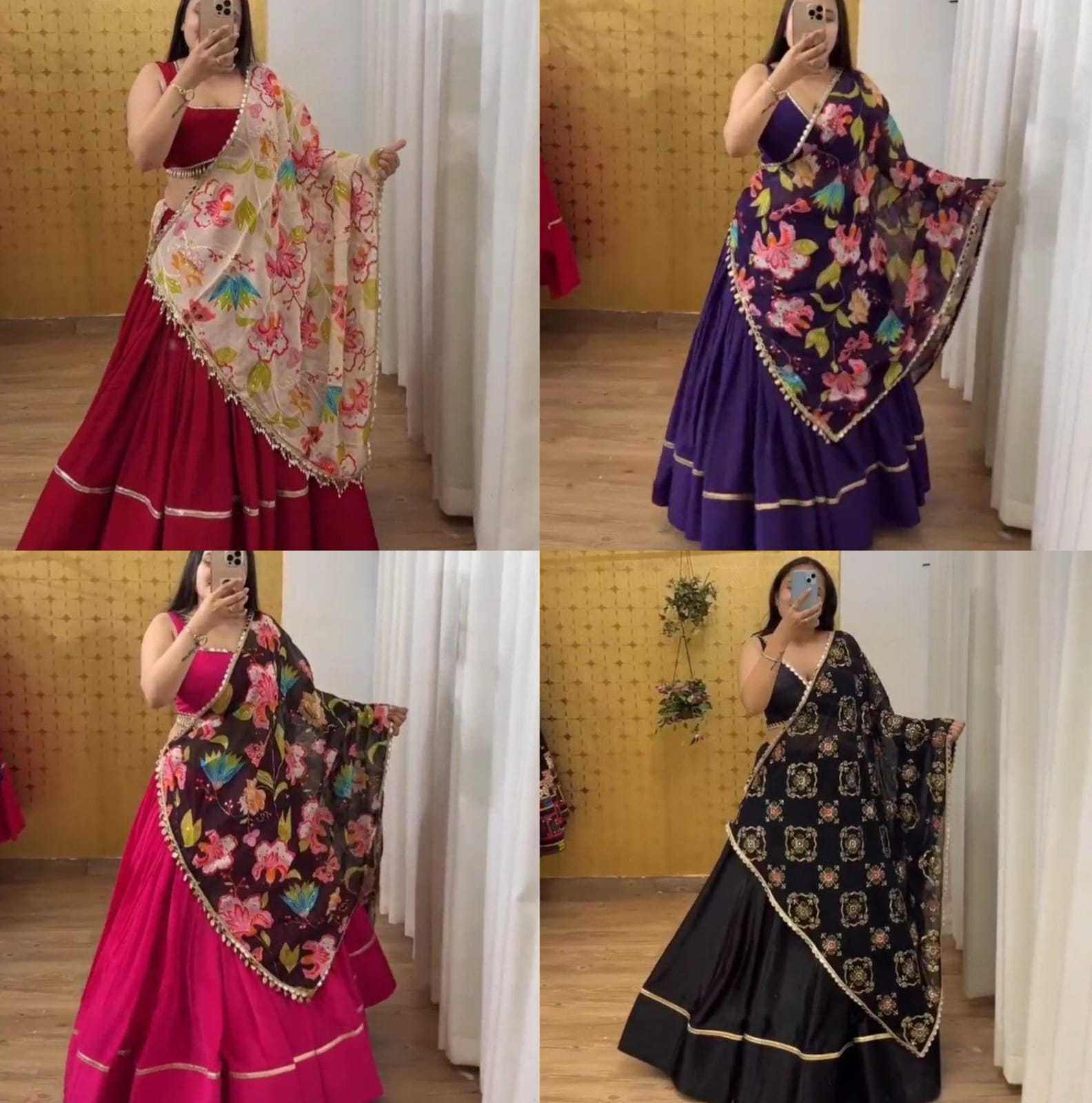 Ynf Satin Silk RIN157 NAVRATRI NIGHTS-15 Lehengas Festive Collections Plus Size Collections Wholesale Designer Lehenga Silk Lehenga Navratri Chaniya Choli Manufacturer
