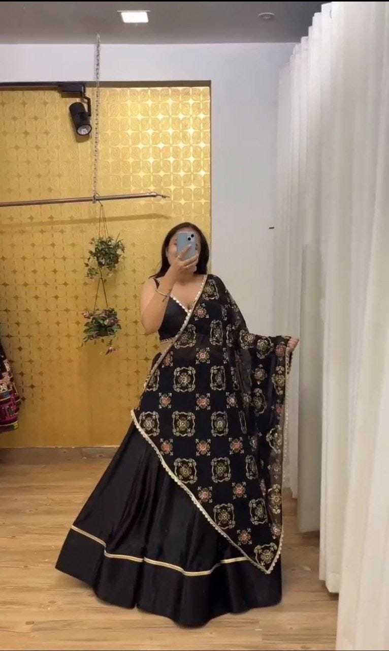 Ynf Satin Silk RIN157 NAVRATRI NIGHTS-15 Lehengas Festive Collections Plus Size Collections Wholesale Designer Lehenga Silk Lehenga Navratri Chaniya Choli Manufacturer