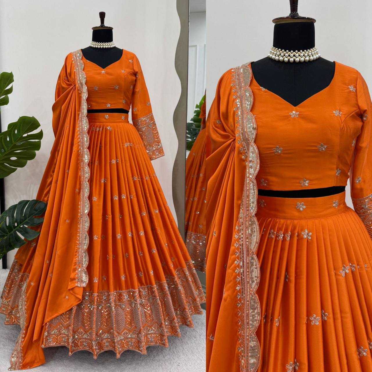 Ynf Satin Silk RIN162 308 Lehengas Wholesale Traditional Lehenga Silk Lehenga Embroidered Lehenga Manufacturer