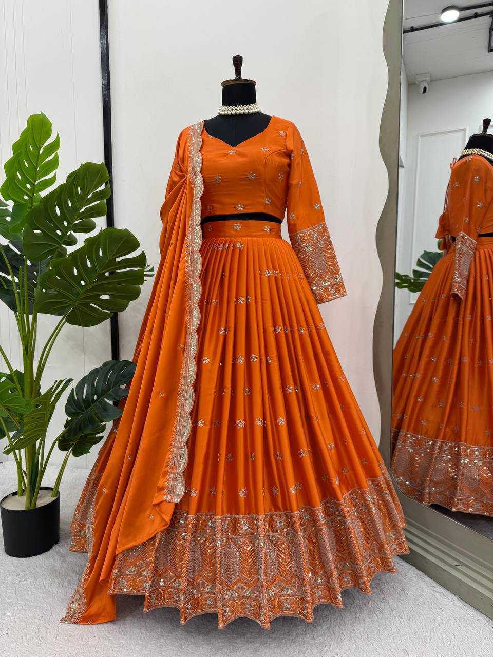 Ynf Satin Silk RIN162 308 Lehengas Wholesale Traditional Lehenga Silk Lehenga Embroidered Lehenga Manufacturer