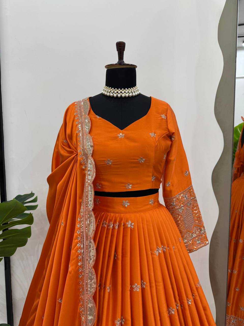 Ynf Satin Silk RIN162 308 Lehengas Wholesale Traditional Lehenga Silk Lehenga Embroidered Lehenga Manufacturer