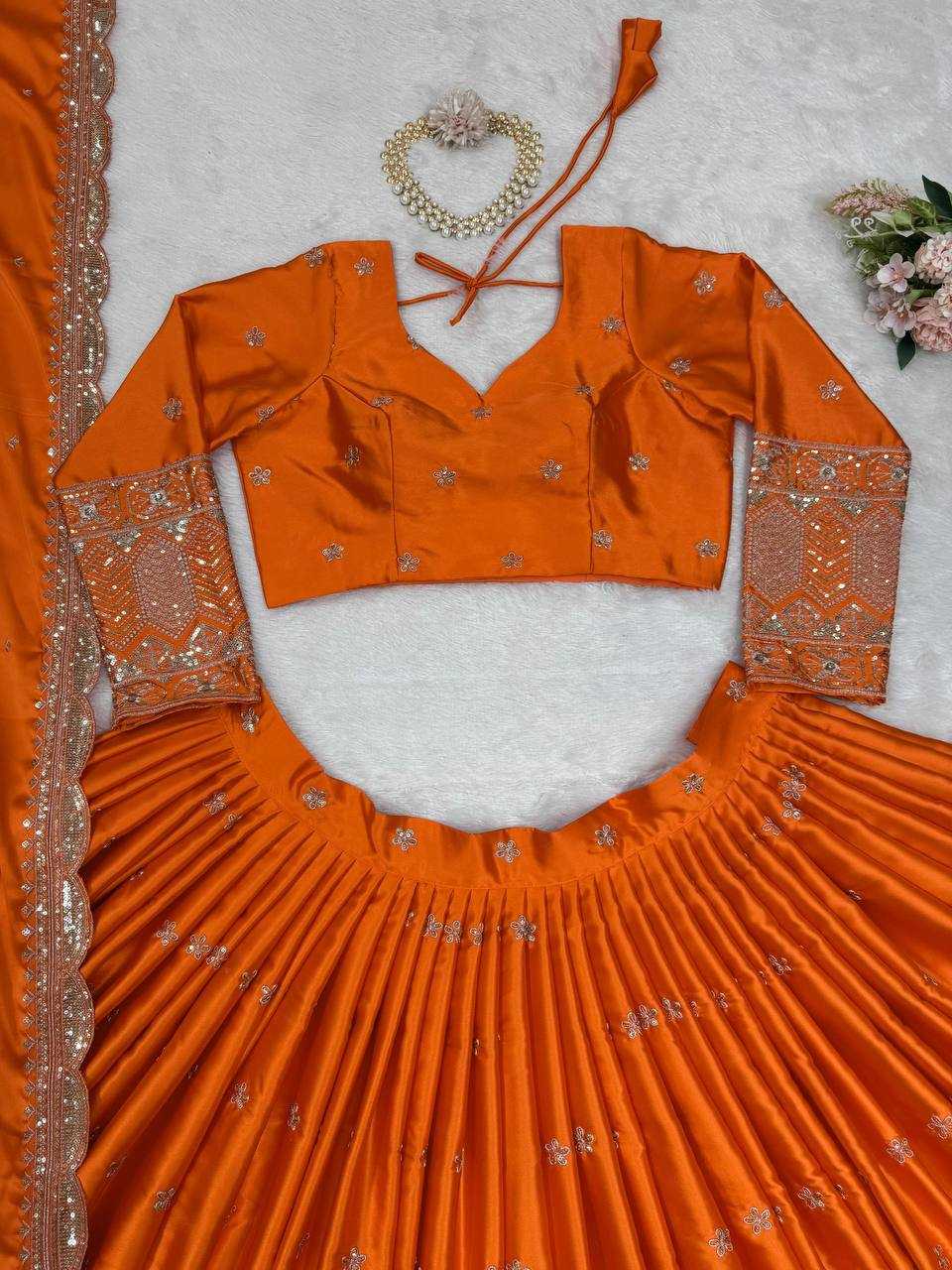 Ynf Satin Silk RIN162 308 Lehengas Wholesale Traditional Lehenga Silk Lehenga Embroidered Lehenga Manufacturer