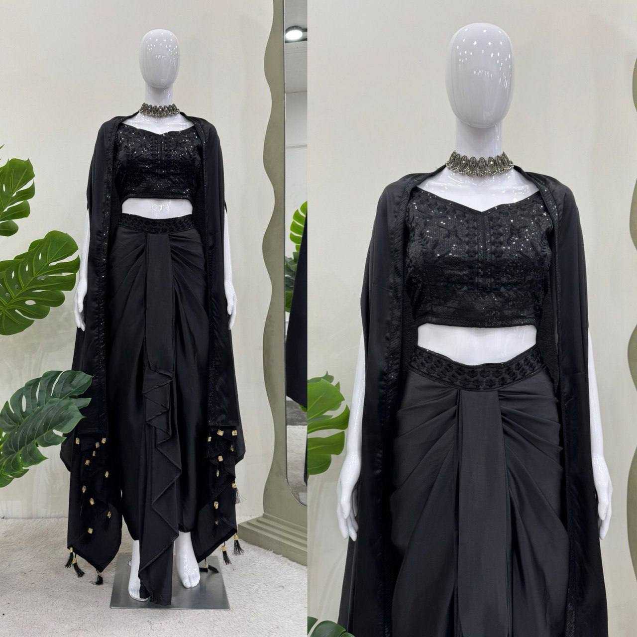 Ynf Satin Silk RIN162 5842 Suits & Dresses Wholesale Indo Western Dresses Party Wear Dresses Wedding guest dresses Manufacturer