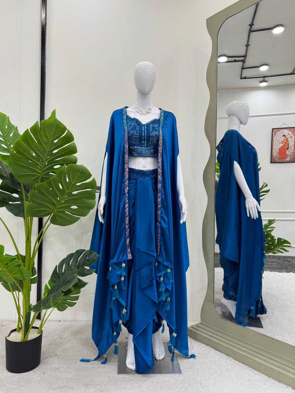 Ynf Satin Silk RIN162 5842 Suits & Dresses Wholesale Indo Western Dresses Party Wear Dresses Wedding guest dresses Manufacturer