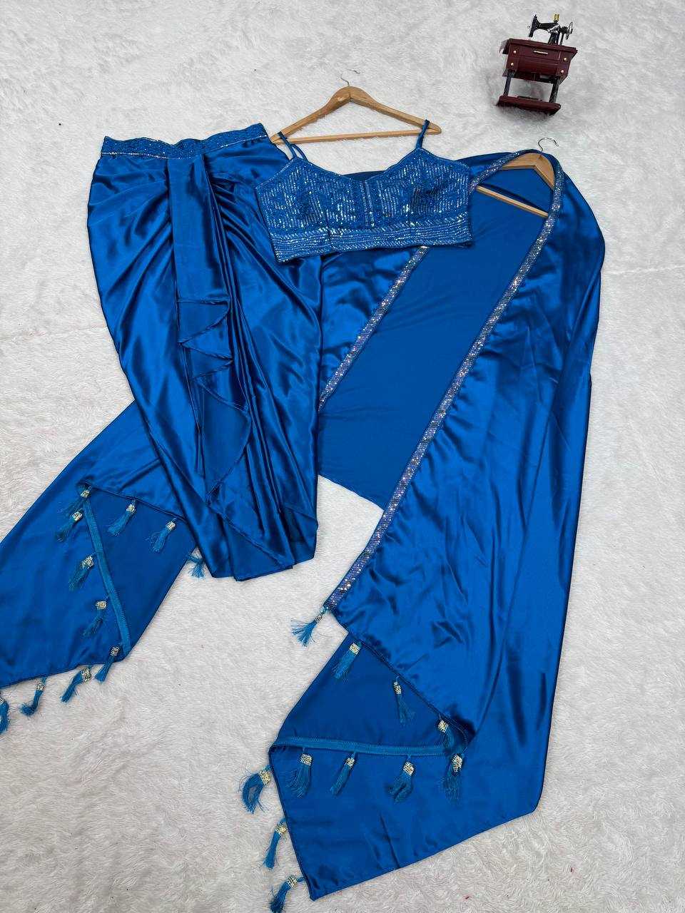 Ynf Satin Silk RIN162 5842 Suits & Dresses Wholesale Indo Western Dresses Party Wear Dresses Wedding guest dresses Manufacturer