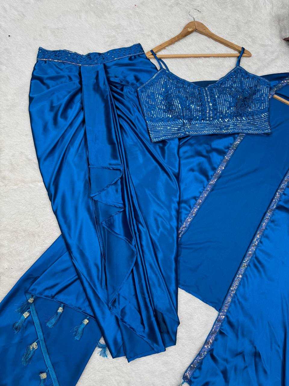 Ynf Satin Silk RIN162 5842 Suits & Dresses Wholesale Indo Western Dresses Party Wear Dresses Wedding guest dresses Manufacturer