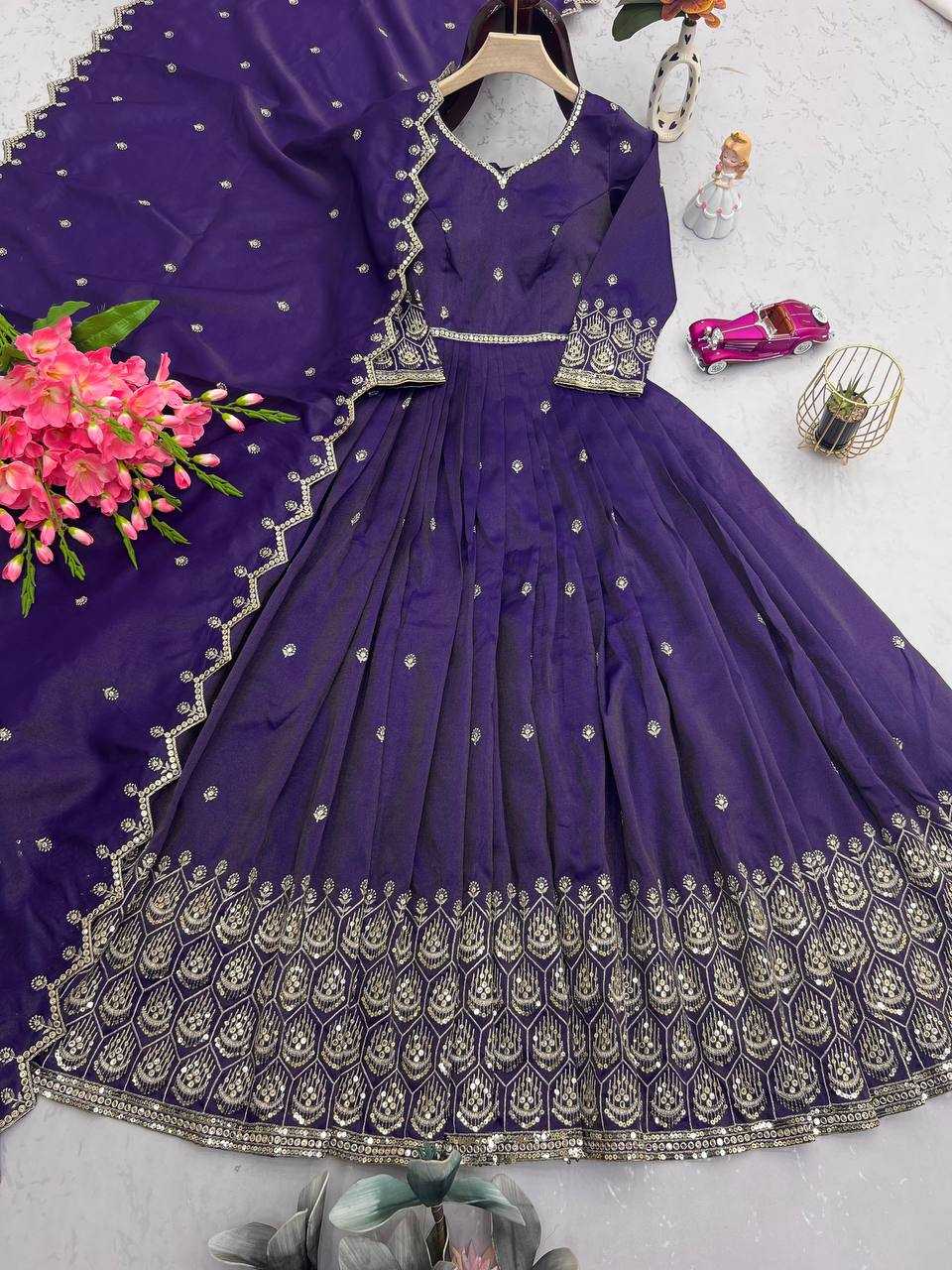 Ynf Shimmer silk KESH490 659 Gowns Wholesale Embroidery Gowns Party Gowns Long Gowns Manufacturer