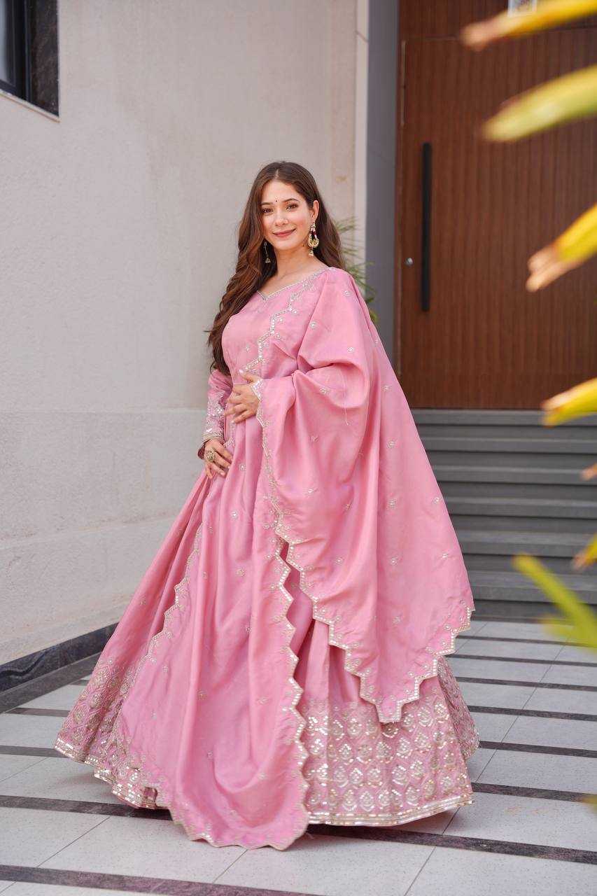 Ynf Shimmer silk KESH490 659 Gowns Wholesale Embroidery Gowns Party Gowns Long Gowns Manufacturer