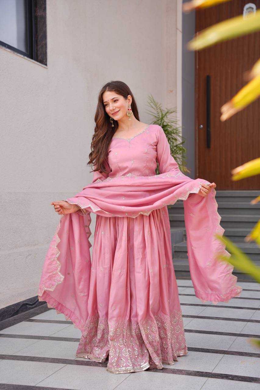 Ynf Shimmer silk KESH490 659 Gowns Wholesale Embroidery Gowns Party Gowns Long Gowns Manufacturer