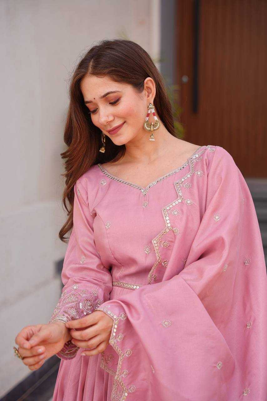 Ynf Shimmer silk KESH490 659 Gowns Wholesale Embroidery Gowns Party Gowns Long Gowns Manufacturer