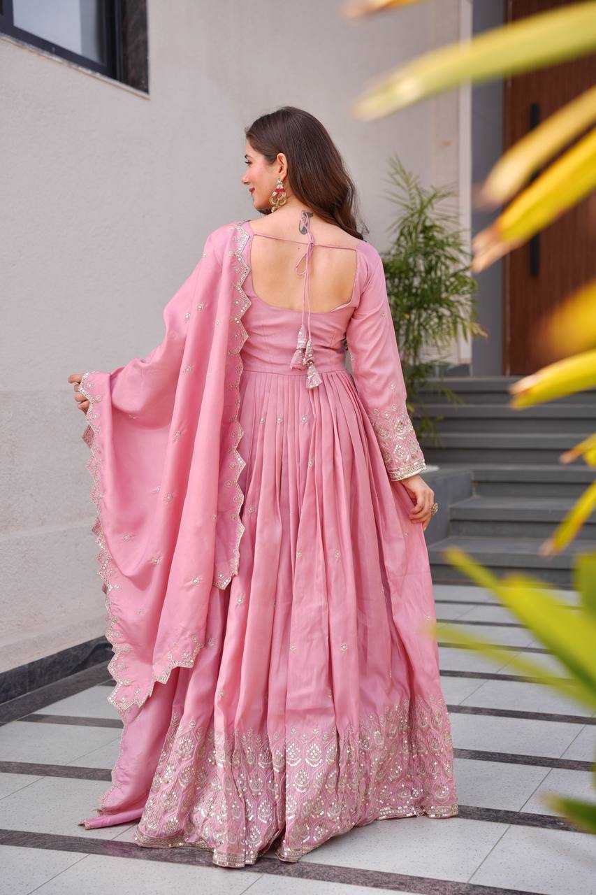 Ynf Shimmer silk KESH490 659 Gowns Wholesale Embroidery Gowns Party Gowns Long Gowns Manufacturer