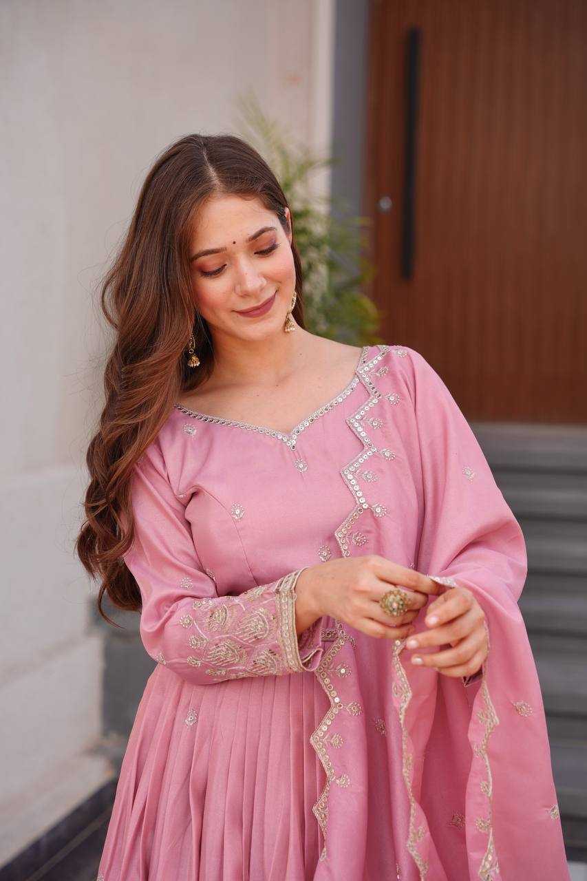 Ynf Shimmer silk KESH490 659 Gowns Wholesale Embroidery Gowns Party Gowns Long Gowns Manufacturer