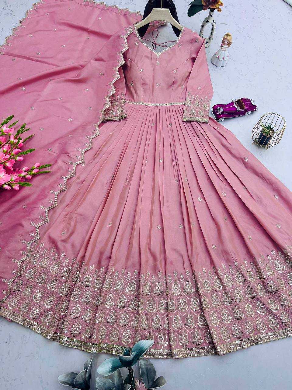 Ynf Shimmer silk KESH490 659 Gowns Wholesale Embroidery Gowns Party Gowns Long Gowns Manufacturer