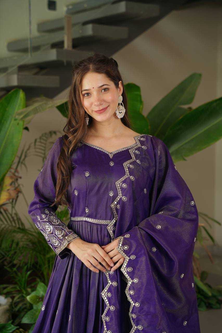 Ynf Shimmer silk KESH490 659 Gowns Wholesale Embroidery Gowns Party Gowns Long Gowns Manufacturer
