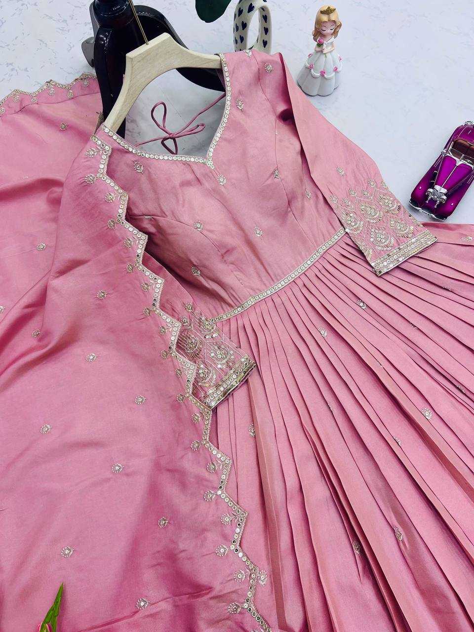 Ynf Shimmer silk KESH490 659 Gowns Wholesale Embroidery Gowns Party Gowns Long Gowns Manufacturer
