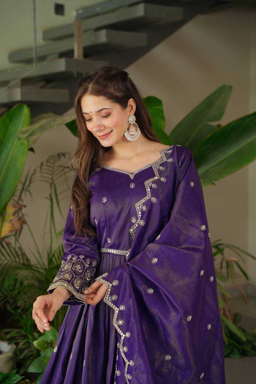 Ynf Shimmer silk KESH490 659 Gowns Wholesale Embroidery Gowns Party Gowns Long Gowns Manufacturer