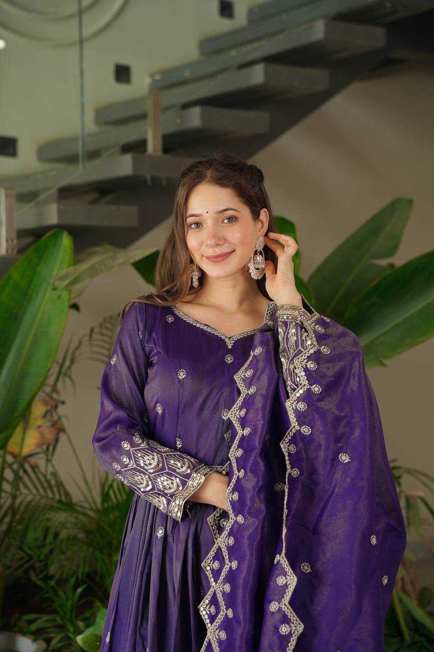 Ynf Shimmer silk KESH490 659 Gowns Wholesale Embroidery Gowns Party Gowns Long Gowns Manufacturer
