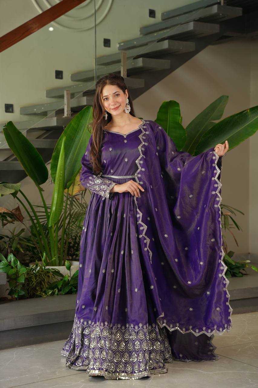 Ynf Shimmer silk KESH490 659 Gowns Wholesale Embroidery Gowns Party Gowns Long Gowns Manufacturer