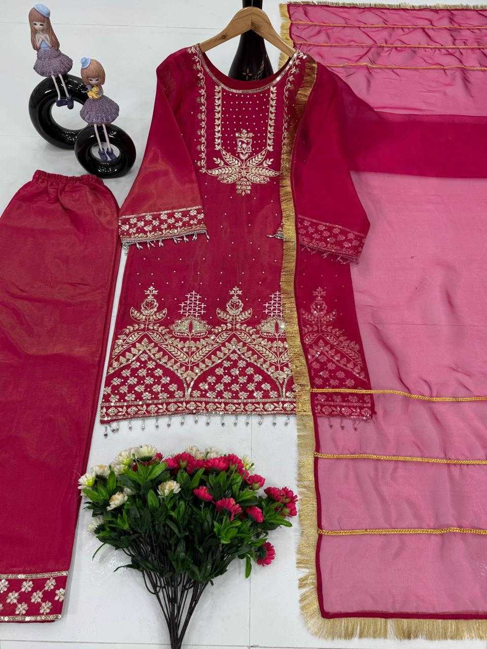 Ynf Shimmer silk KESH512 1676 Suits & Dresses Wholesale Ladies Suits Embroidery Suits Palazzo Suit Manufacturer