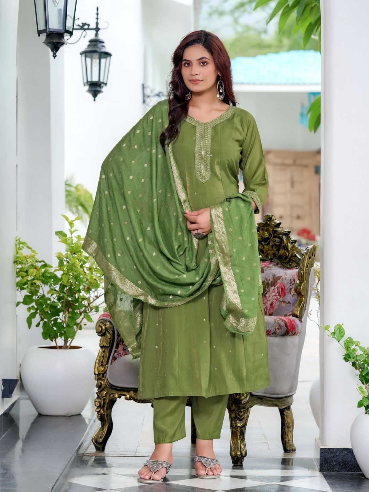 Ynf Shimmer silk RIN190 AANCHI MORNI Setwise Collections Wholesale Dresses & Suits Catalogs Manufacturer