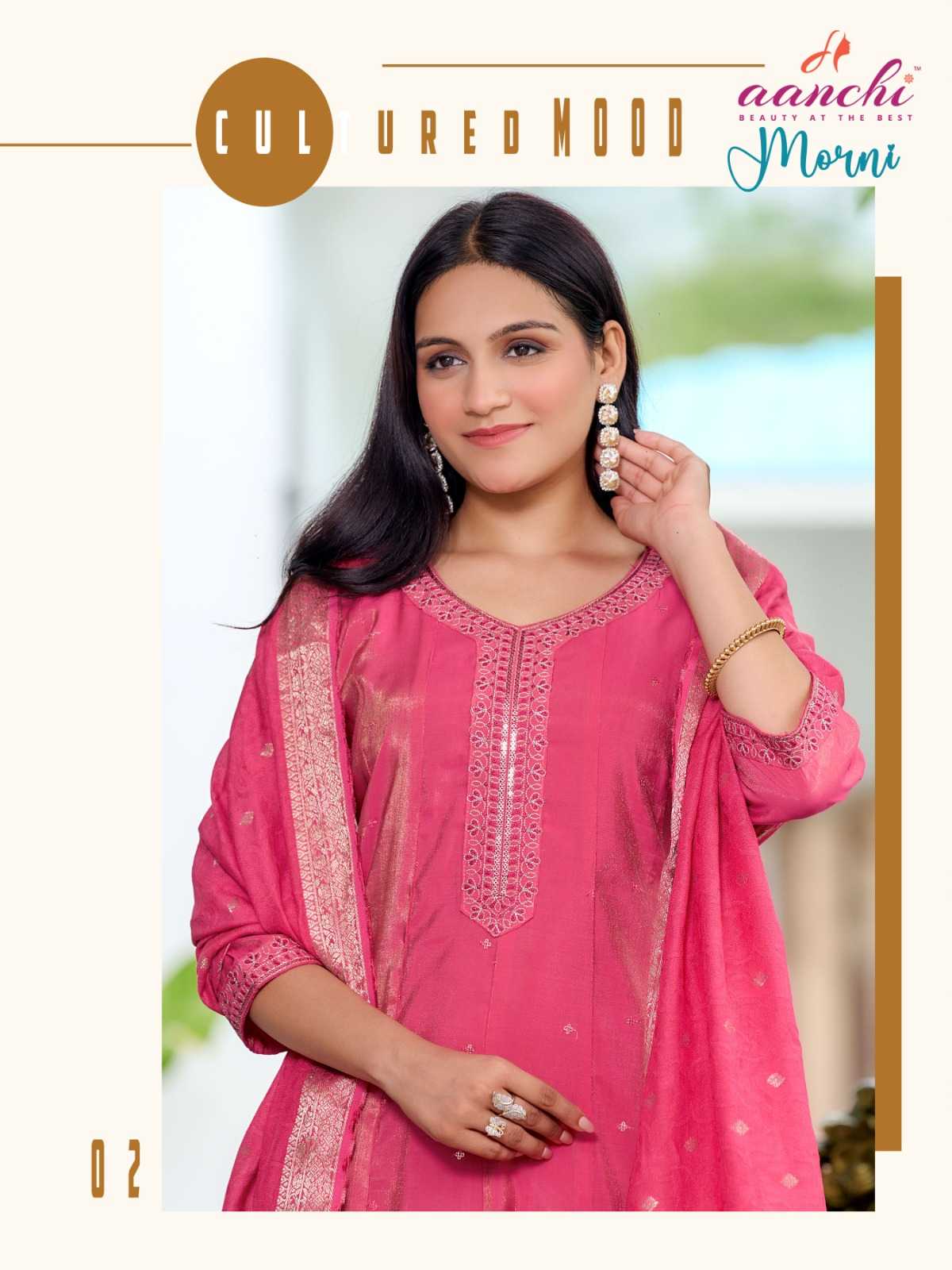 Ynf Shimmer silk RIN190 AANCHI MORNI Setwise Collections Wholesale Dresses & Suits Catalogs Manufacturer