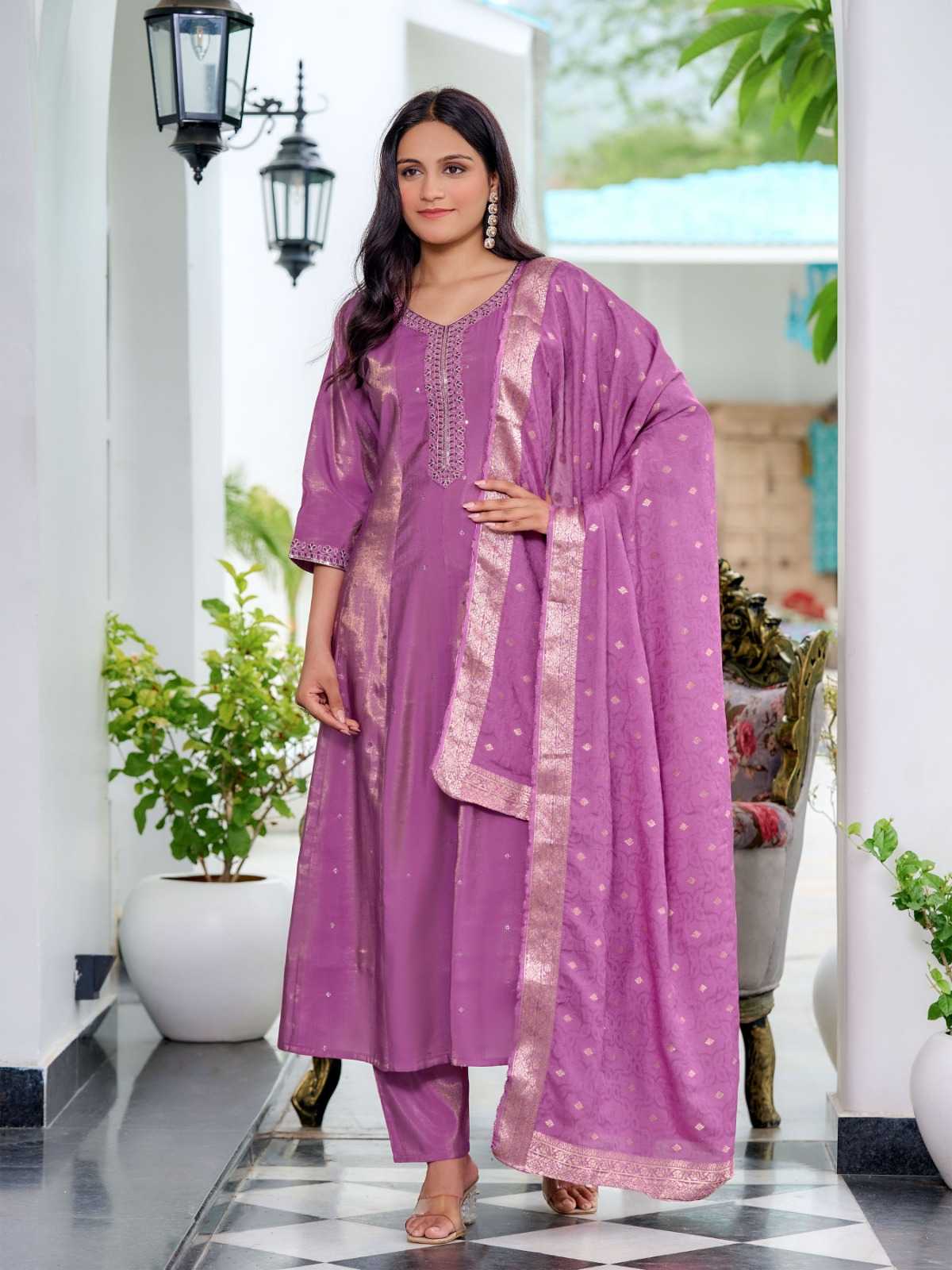 Ynf Shimmer silk RIN190 AANCHI MORNI Setwise Collections Wholesale Dresses & Suits Catalogs Manufacturer