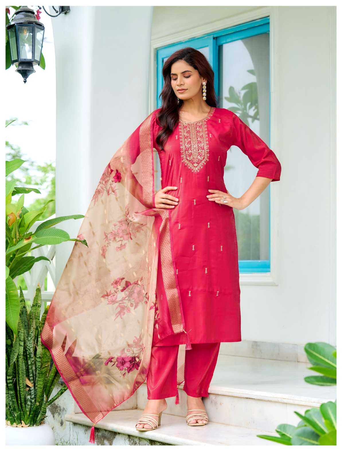 Ynf Shimmer silk RIN190 AANCHI-OLA Setwise Collections Wholesale Dresses & Suits Catalogs Manufacturer