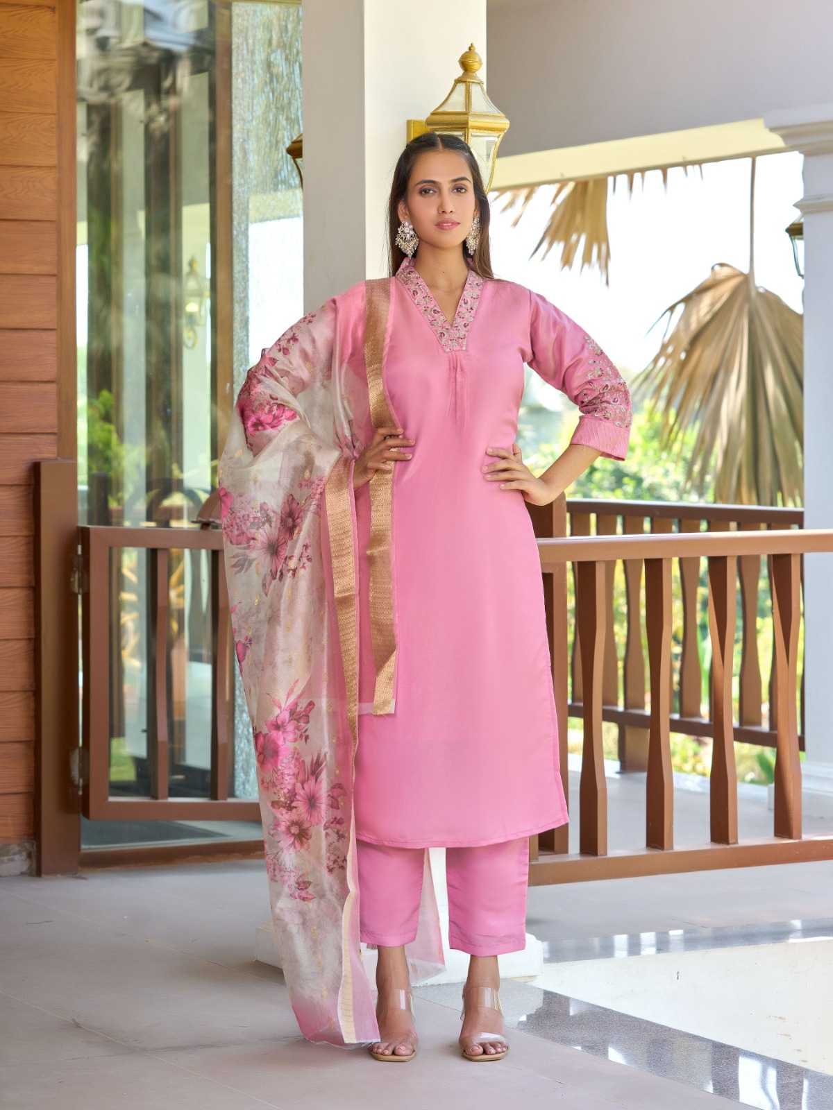Ynf Shimmer silk RIN190 AANCHI-PANKHI Setwise Collections Wholesale Dresses & Suits Catalogs Manufacturer